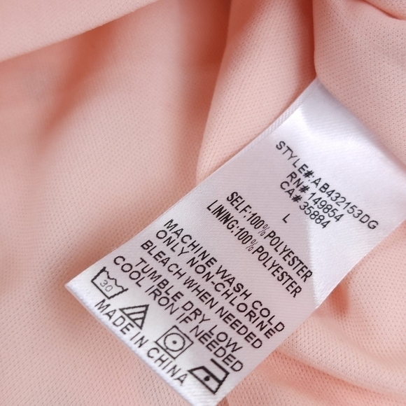 Sadie & Sage Pastel Peach Wrap Lined Dress Sz L - Picture 10 of 13